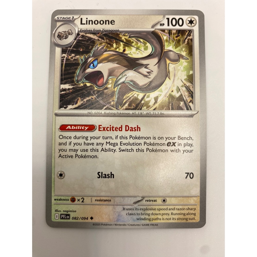 Pokemon Linoone Gray Primal Clash‎ 082/094 Uncommon Stage 1 Card Trading Gaming